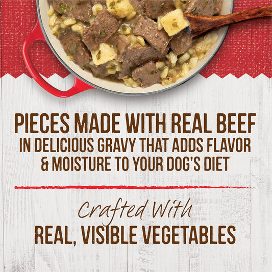 Merrick Kitchen Comforts Healthy And Natural Canned Adult Dog Food With Gravy, Beef Tips And Rice Stew - (Pack Of 12) 12.7 Oz. Cans
