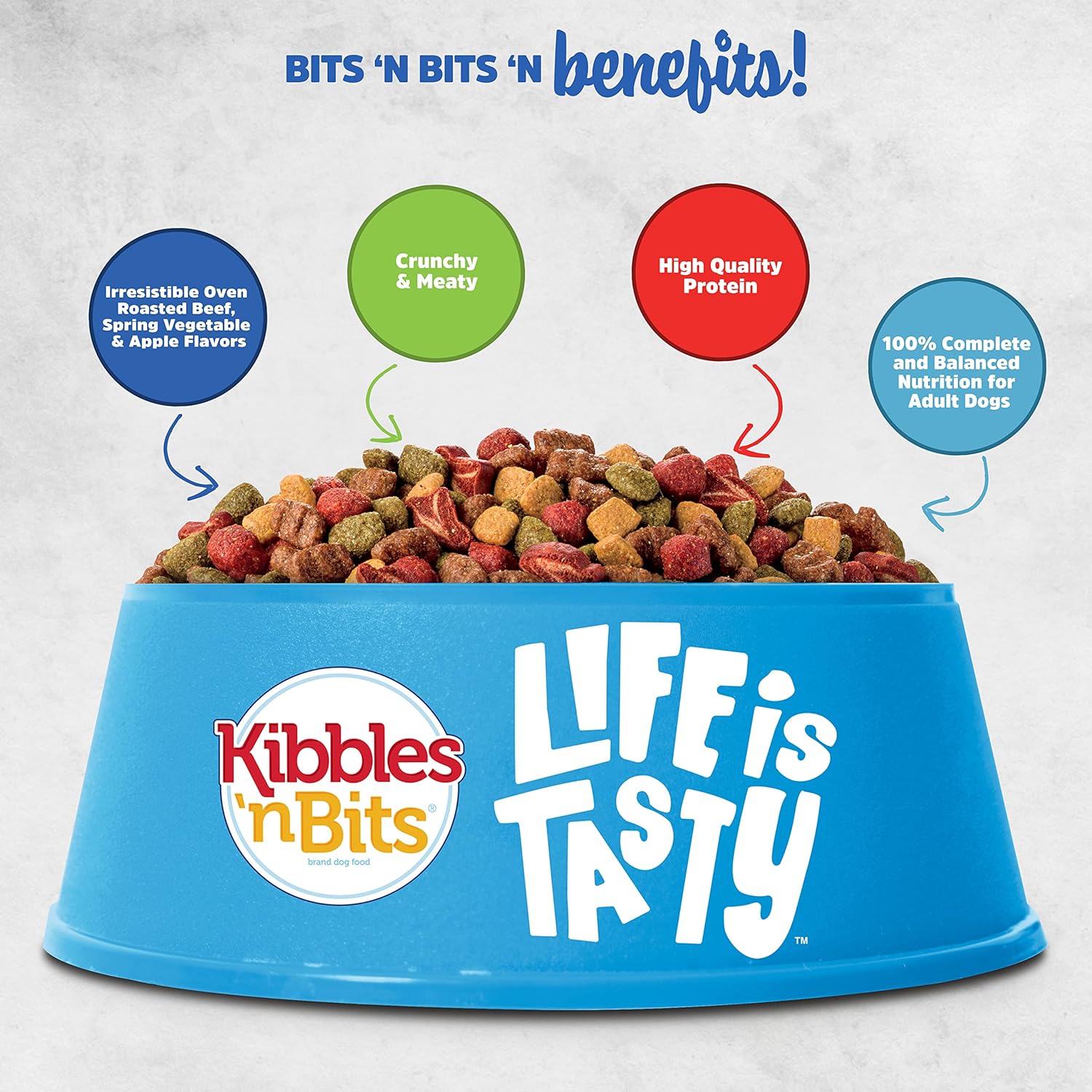 Kibbles 'n Bits Bistro Mini Bits Small Breed Oven Roasted Beef Flavor Dry Dog Food, 16 Pound Bag : Pet Supplies