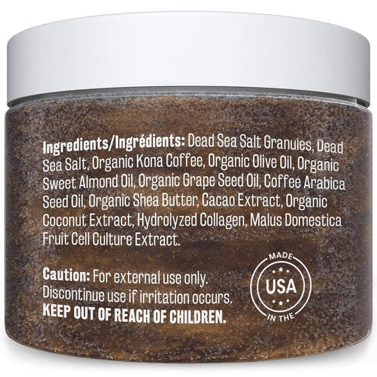 Arabica Coffee Scrub Face Foot & Body Exfoliator Infused with Collagen and Stem Cell Natural Exfoliating Salt Body Scrub for Toning Skin Cellulite Skin Care Body by M3 Naturals 2 Pack