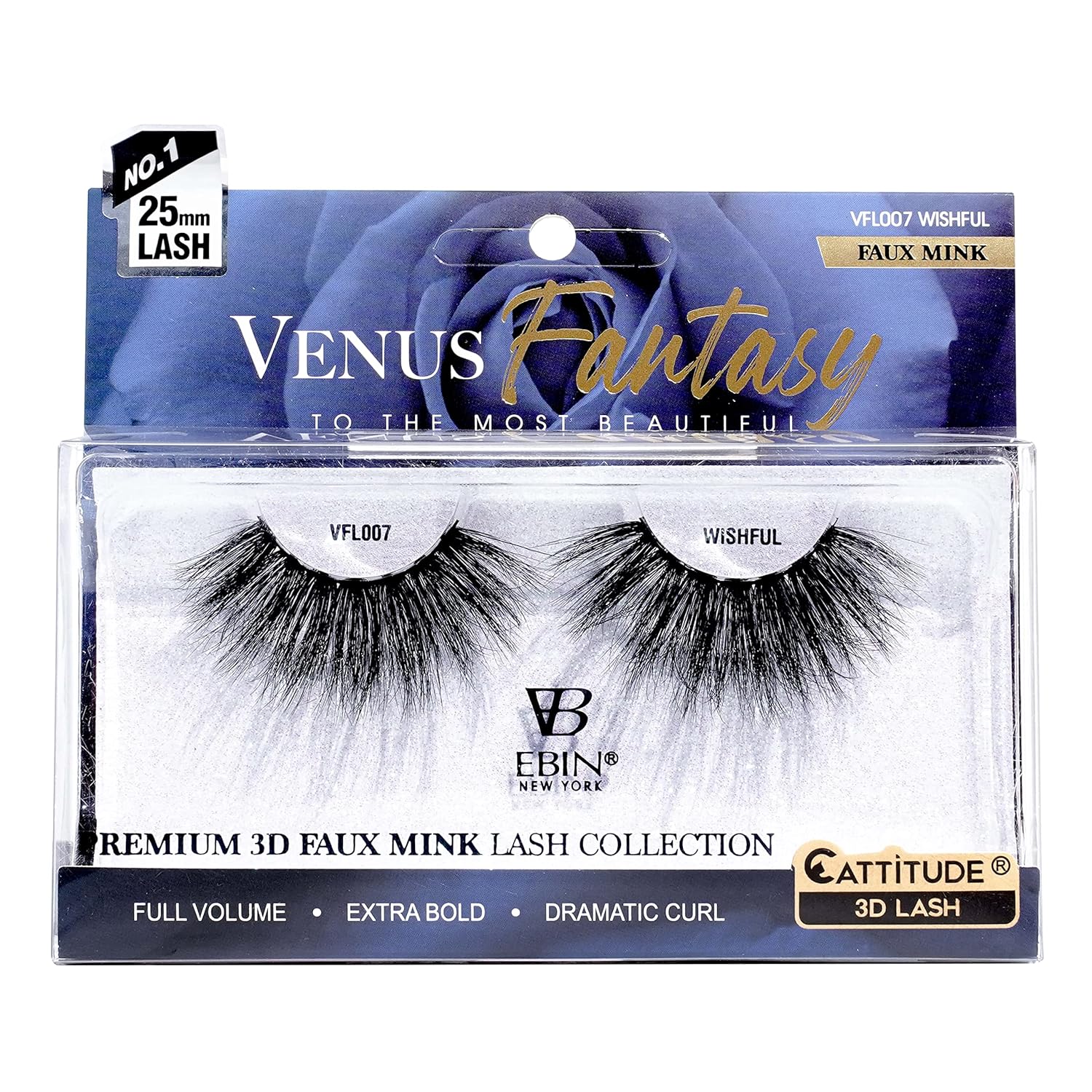 Cattitude 3D Lashes Venus Fantasy | 25Mm Faux Mink Lashes | Full Volume | Extra Bold | Dramatic Curl - Allure