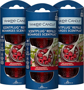 Yankee Candle Scentplug Fragrance Refills | Red Raspberry Plug In Air Freshener Oil | Up To 60 Days Of Fragrance | 6 Count | Refill Bundle