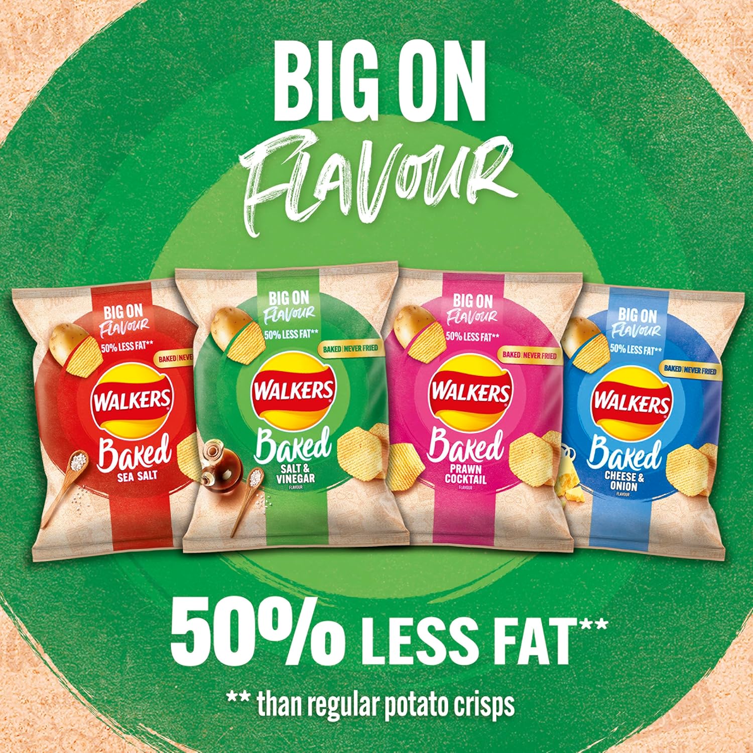 Walkers Baked Salt & Vinegar Snacks Crisps 32 x 37.5g : Amazon.co.uk: Grocery