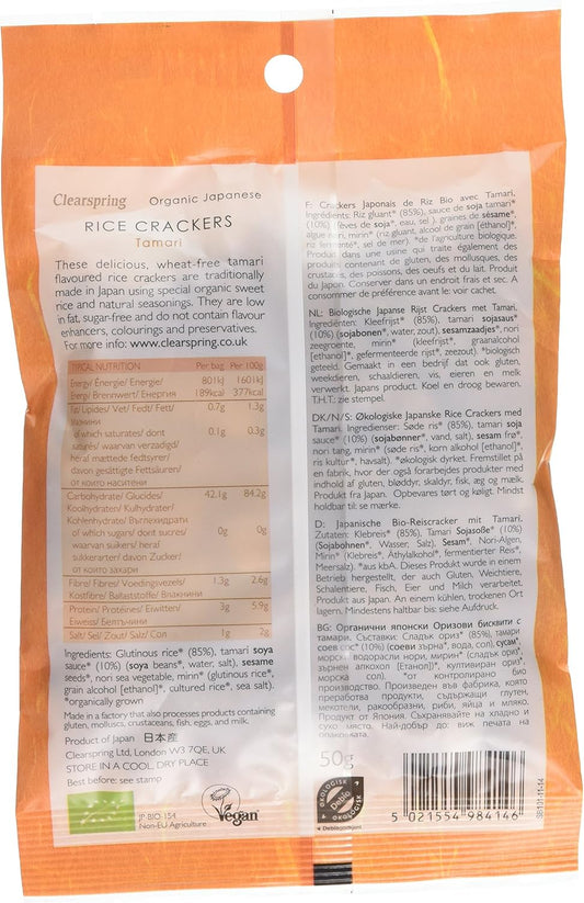 Clearspring Organic Japanese Rice Crackers - Tamari