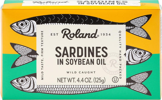 Roland Foods Sardine in Soybean Oil, Specialty Imported Food, 4.4-Ounce Tin : Grocery & Gourmet Food