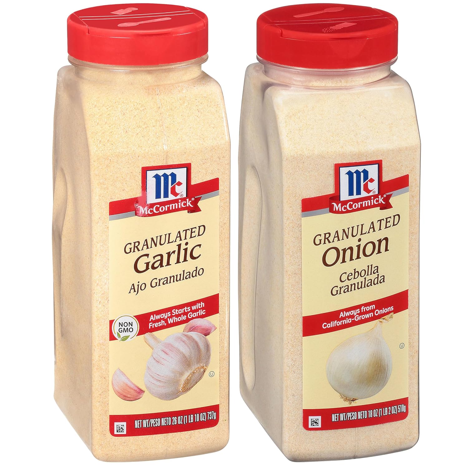 McCormick Granulated Garlic, 26 oz with McCormick Granulated Onion, 18 oz