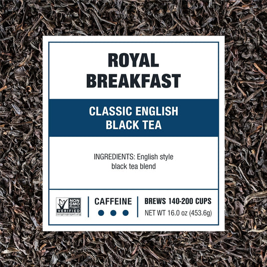 Tiesta Tea - Royal Breakfast, Classic English Black Tea, Premium Loose Leaf Tea Blends, High Caffeine Hot & Iced Tea, Brews Up To 200 Cups - 16Oz Resealable Bulk Pouch