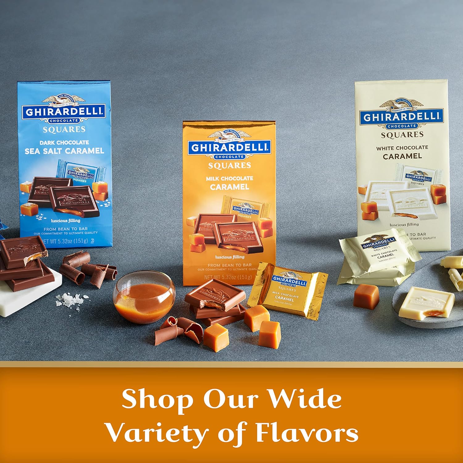 Ghirardelli Milk Chocolate Squares With Caramel Filling, 15.96 Oz Bag