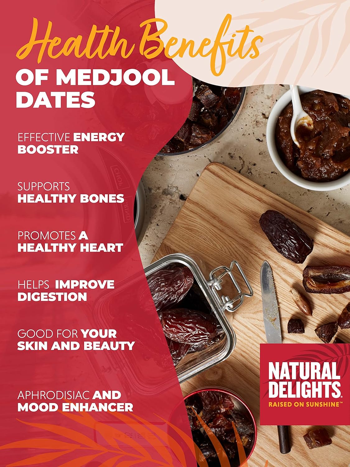 Natural Delights Dates – Large & Plump, Non-Gmo Verified, Good Source Of Fiber, Naturally Sweet Fruit Snack, Perfect For On-The-Go - Medjool Dates Whole, 2 Lb Box : Grocery & Gourmet Food