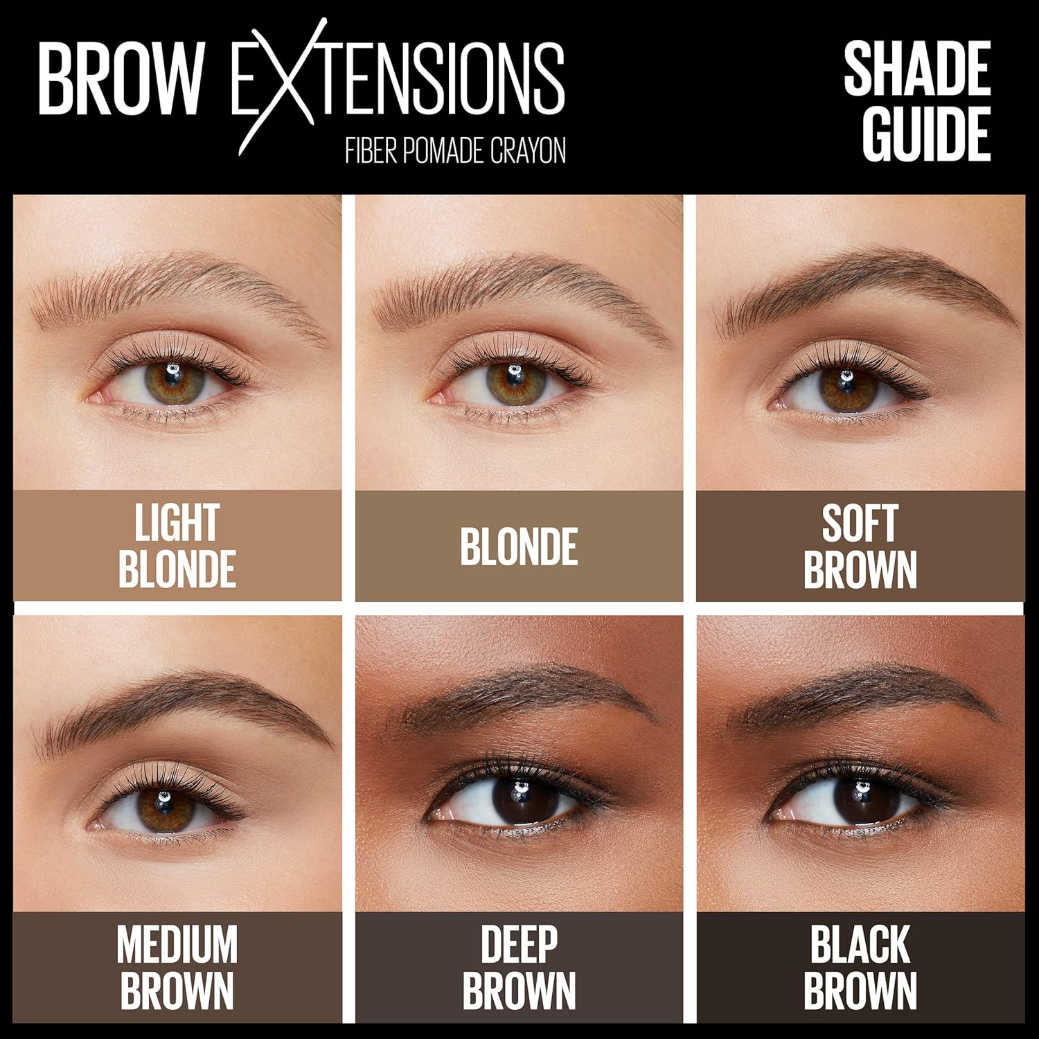 Maybelline Brow Extensions Fiber Pomade Crayon Eyebrow Makeup, Deep Brown, 1 Count : Beauty & Personal Care