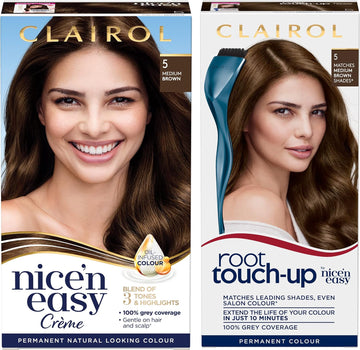 Clairol Nice'N Easy Permanent Colour + Root Touch Up (5 Medium Brown)