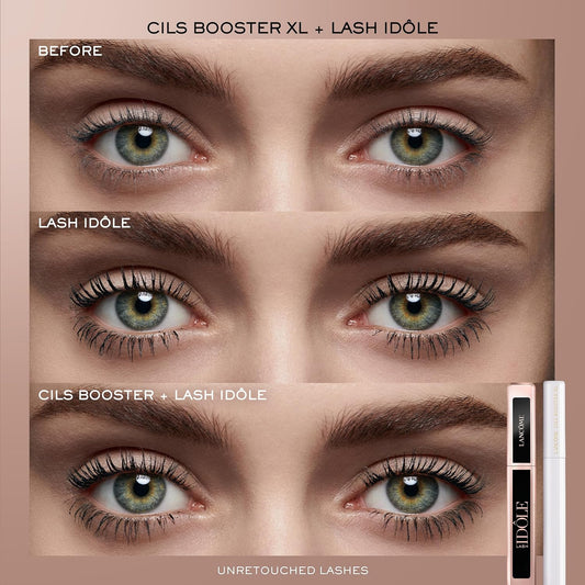 Lancôme Cils Booster XL Mascara Primer & Lash Idôle Black Mascara Duo - Lash-Lifting & Priming Travel Size Makeup Set - For Lifted, Lengthened & Voluminous Lashes