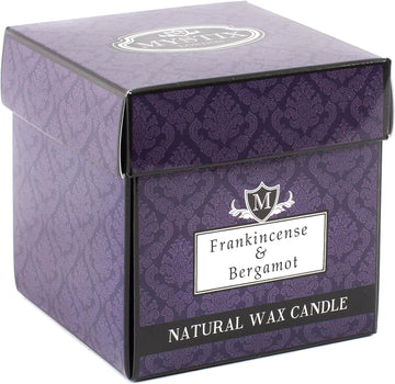 Mystix London | Frankincense & Bergamot - Scented Candle Large 29cl | Best Aroma for Home, Kitchen, Living Room and Bathroom | Perfect as a Gift | Reusable Glass Jar