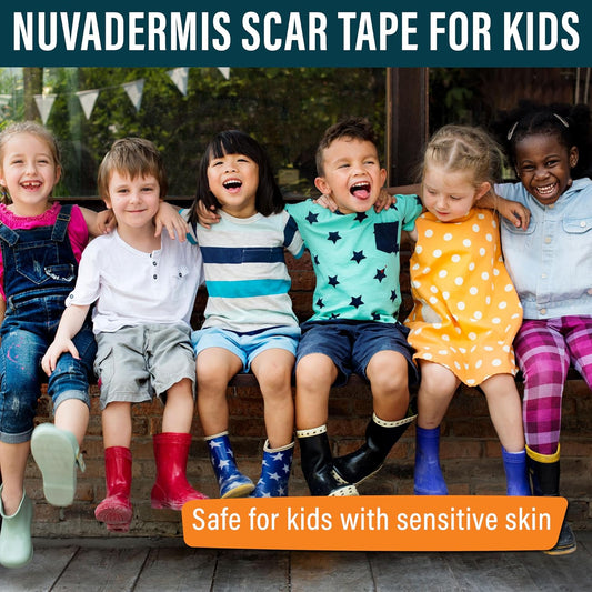 Nuvadermis Silicone Scar Tape For Kids - Scar Tape For Surgical Scars - 120" X 1.5" Roll - Reusable Medical Grade Silicone Scar Tape For Children - 1 Pack - Dinosaurs