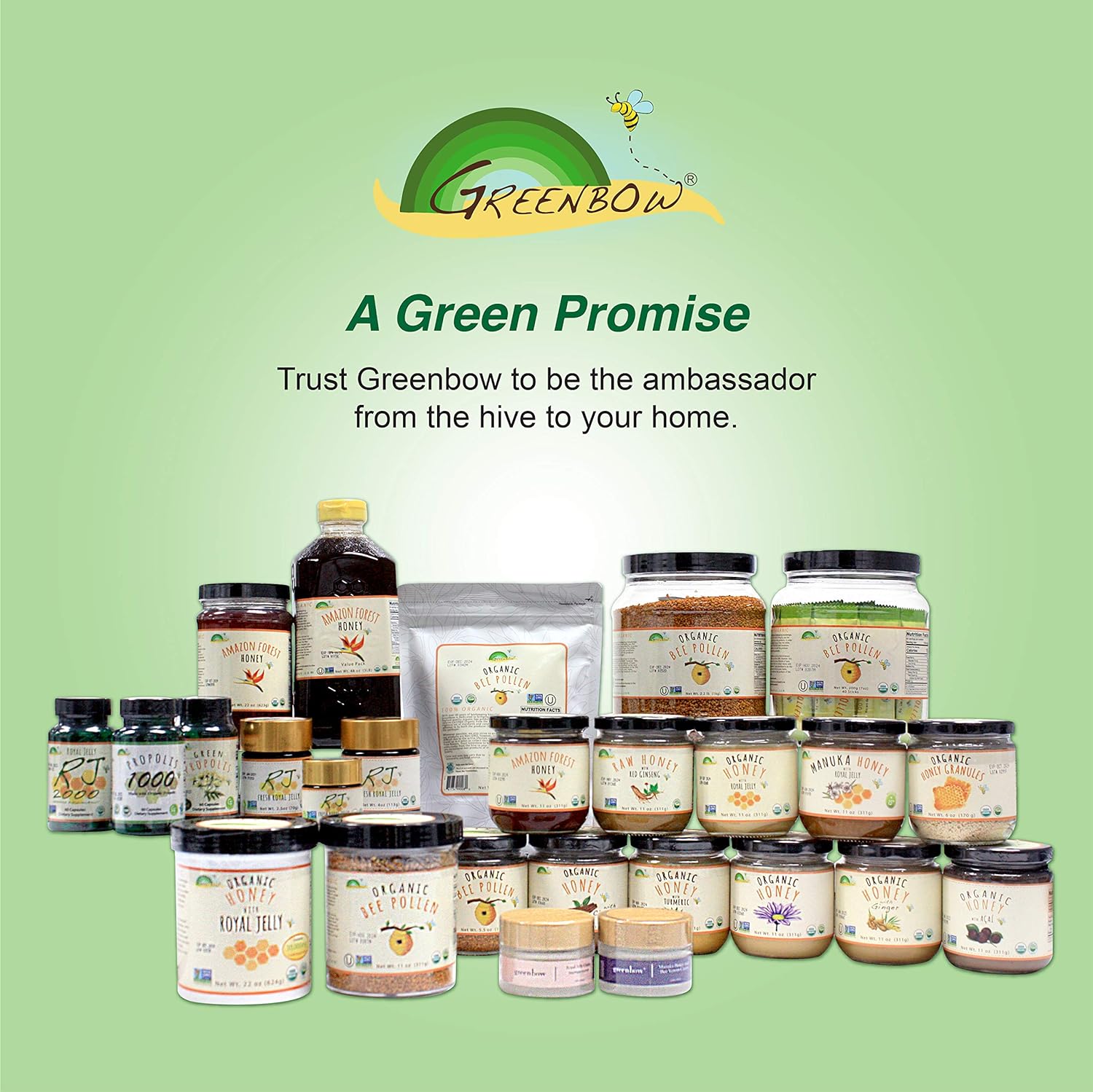 Greenbow Propolis 1000mg_NonGMO Made with Organic Propolis_60 Capsules_Vegan Capsules : Health & Household