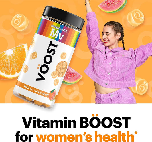 Voost, Women's Multivitamin Gummies, Supplement with Vitamin A, B, C, D & Folic Acid to Support Women's Daily Health*, Women's Chewable Vitamin, Tropical Fruit Flavored, 30 Day Supply - 90 Count