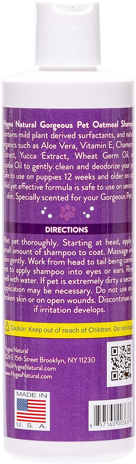 Gorgeous - Nourishing Pet Shampoo For Dogs – Oatmeal Formula With Aloe And Vitamin E – Natural Ingredients, 16 Oz