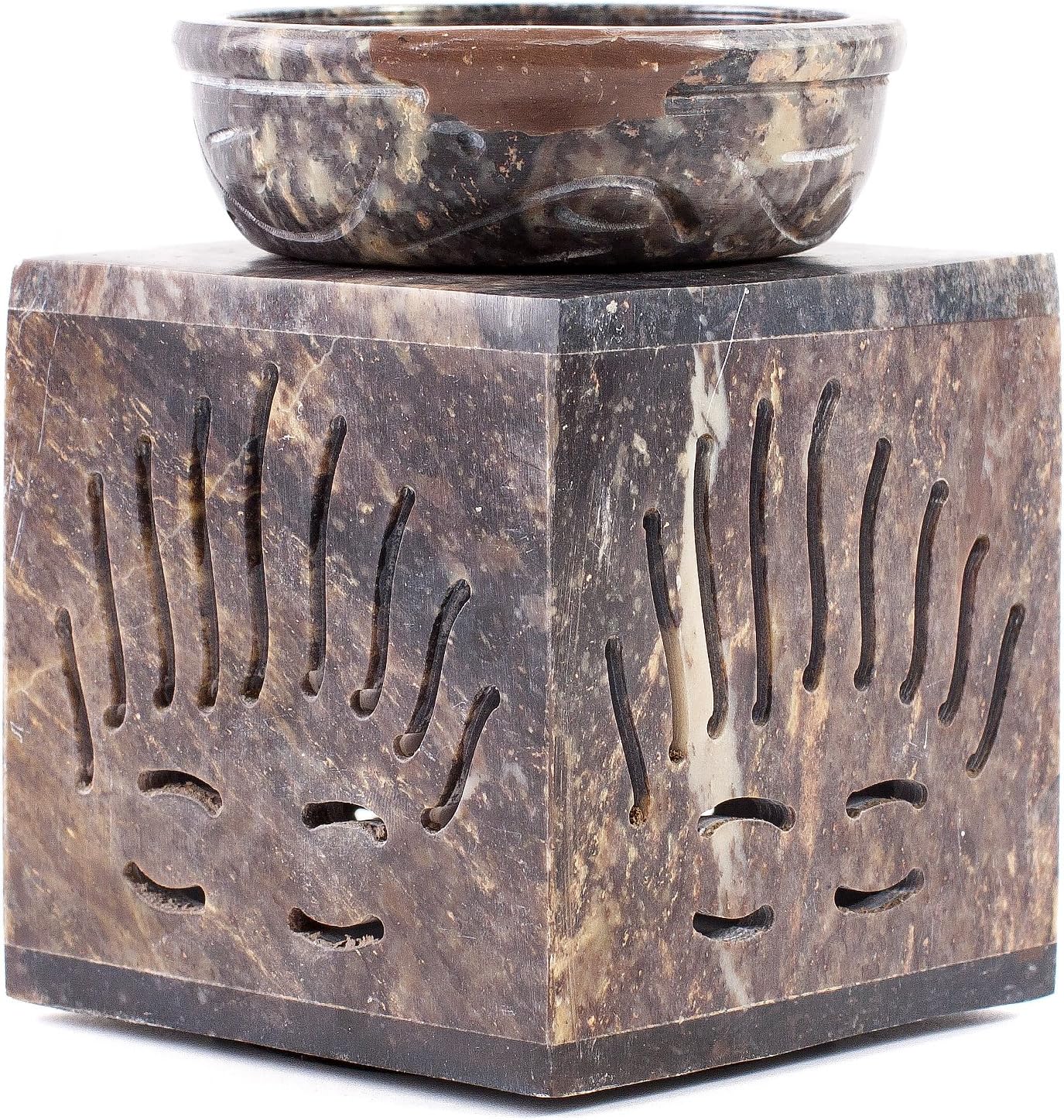 Mystic Moments | Rising Sun Soapstone Oil Burner With Sliding Door