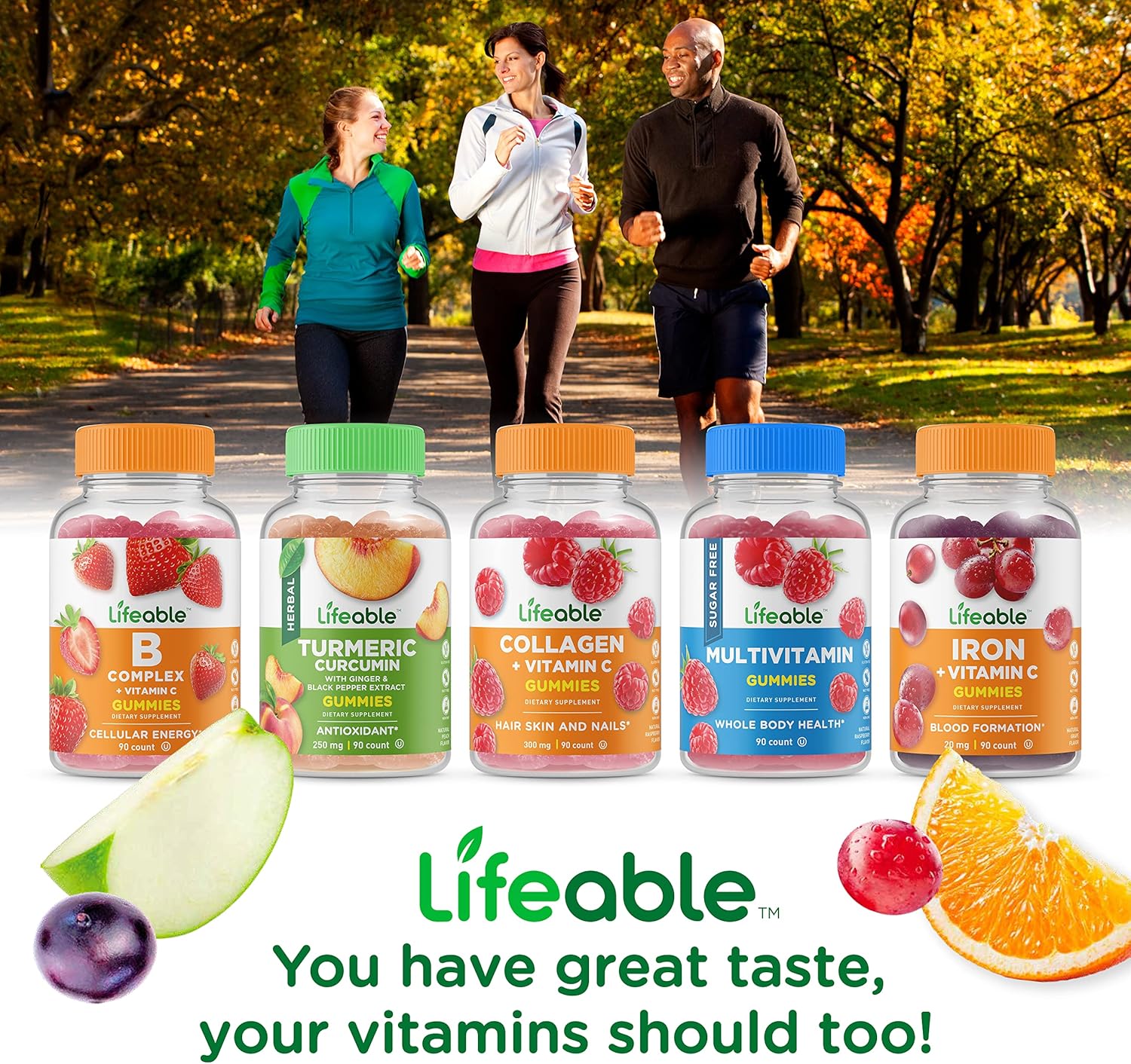 Lifeable Glucose Gummies - Great Tasting Natural Flavor Gummy - Gluten Free Gmo-Free Chewable - For Adults And Kids - 90 Gummies : Health & Household