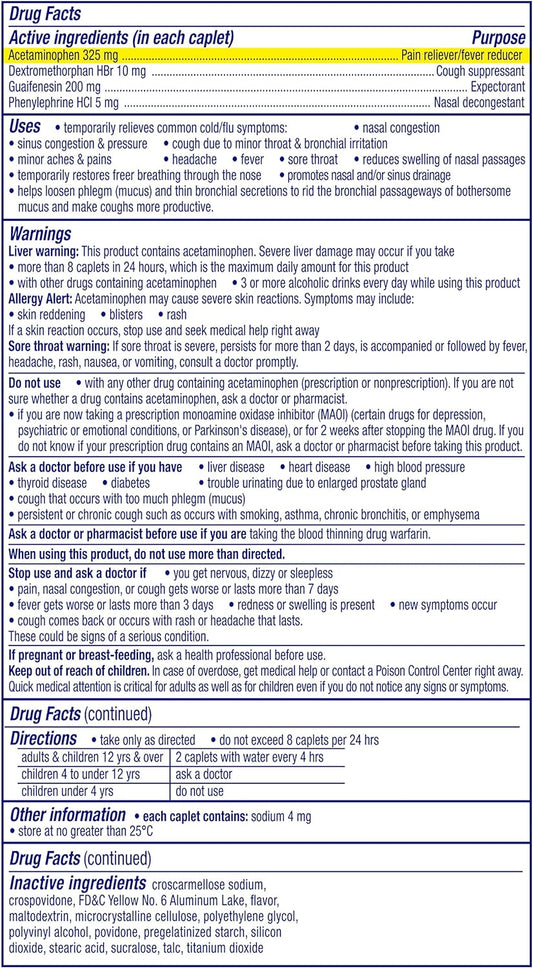 Vicks Dayquil Severe With Vicks Vapocool Cough, Cold & Flu Relief, 24 Caplets (Non-Drowsy) - Sore Throat, Fever, And Congestion Relief