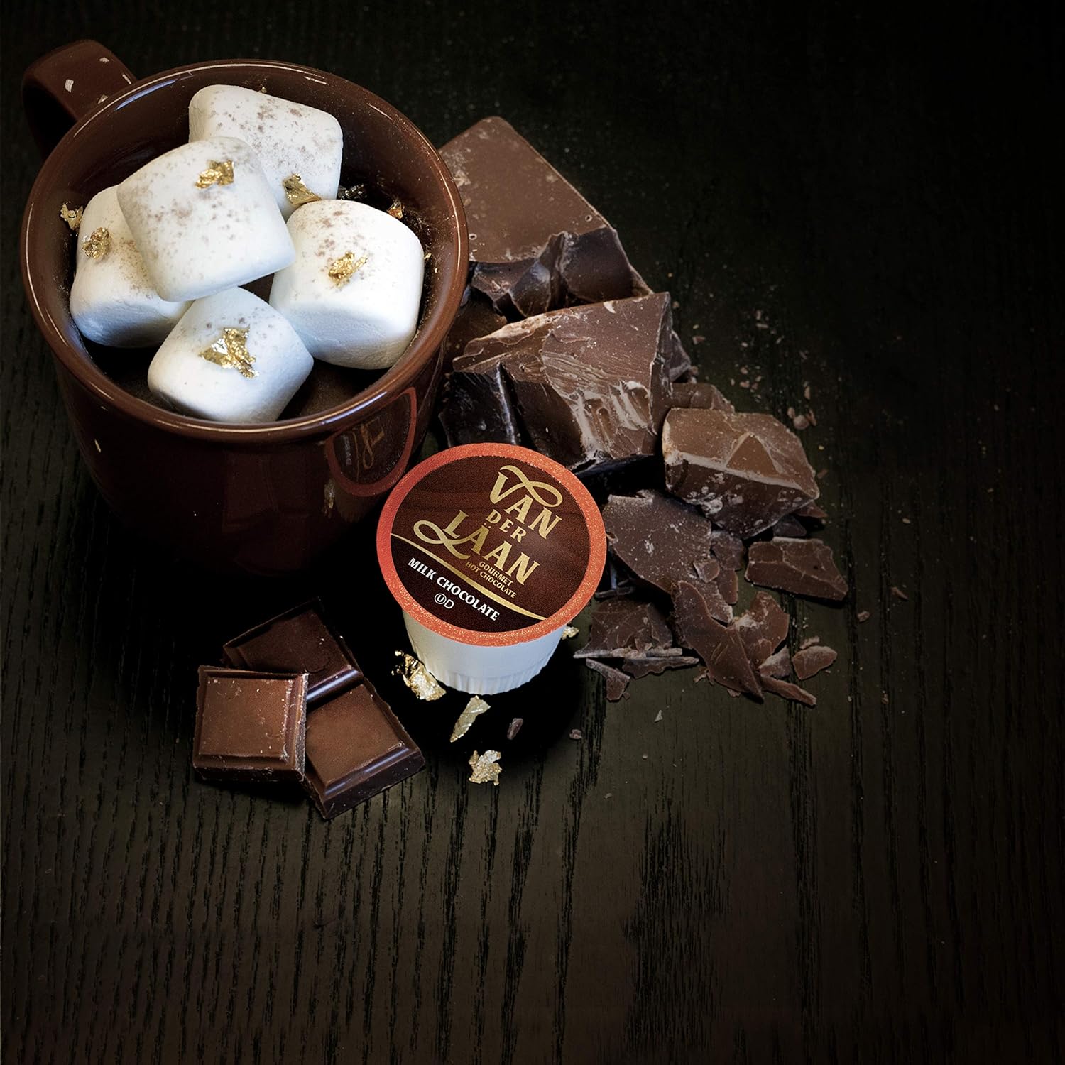 Van Der Laan Chocolate Hot Cocoa Pods, Milk Chocolate Gourmet Dutch Chocolate Compatible With K Cup Brewers Including 2.0, 40 Count