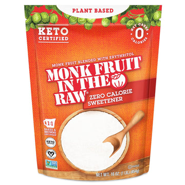 Monk Fruit In The Raw Sweetener Baker'S Bag, 16 Oz., Keto Certified Monk Fruit Sweetener, Zero Calories, Zero Net Carbs, Non-Gmo Project Verified