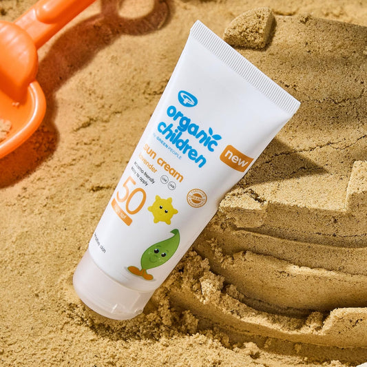 Green People Organic Children Sun Cream Spf50 Lavender - Natural, Organic Sunscreen For Kids - Water Repellent, Reef Safe - Babies 6M+, 100Ml