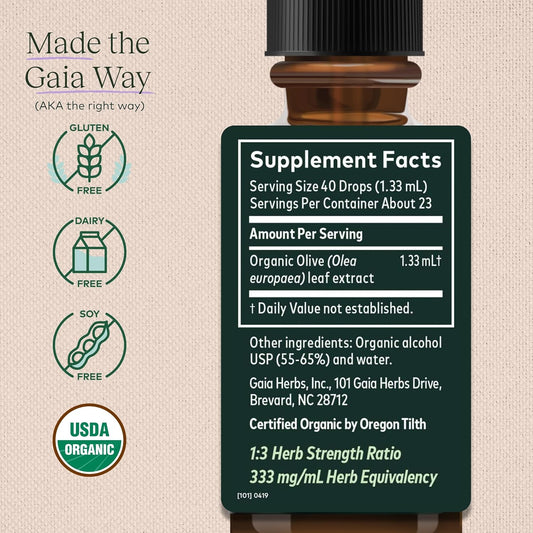 Gaia Herbs Olive Leaf 1 Fl Oz, Liquid Extract