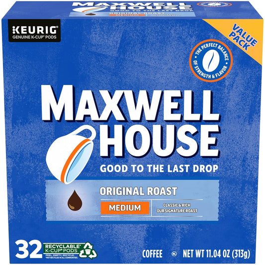 Maxwell House Original Roast Medium Roast K-Cup Coffee Pods (32 ct Box)