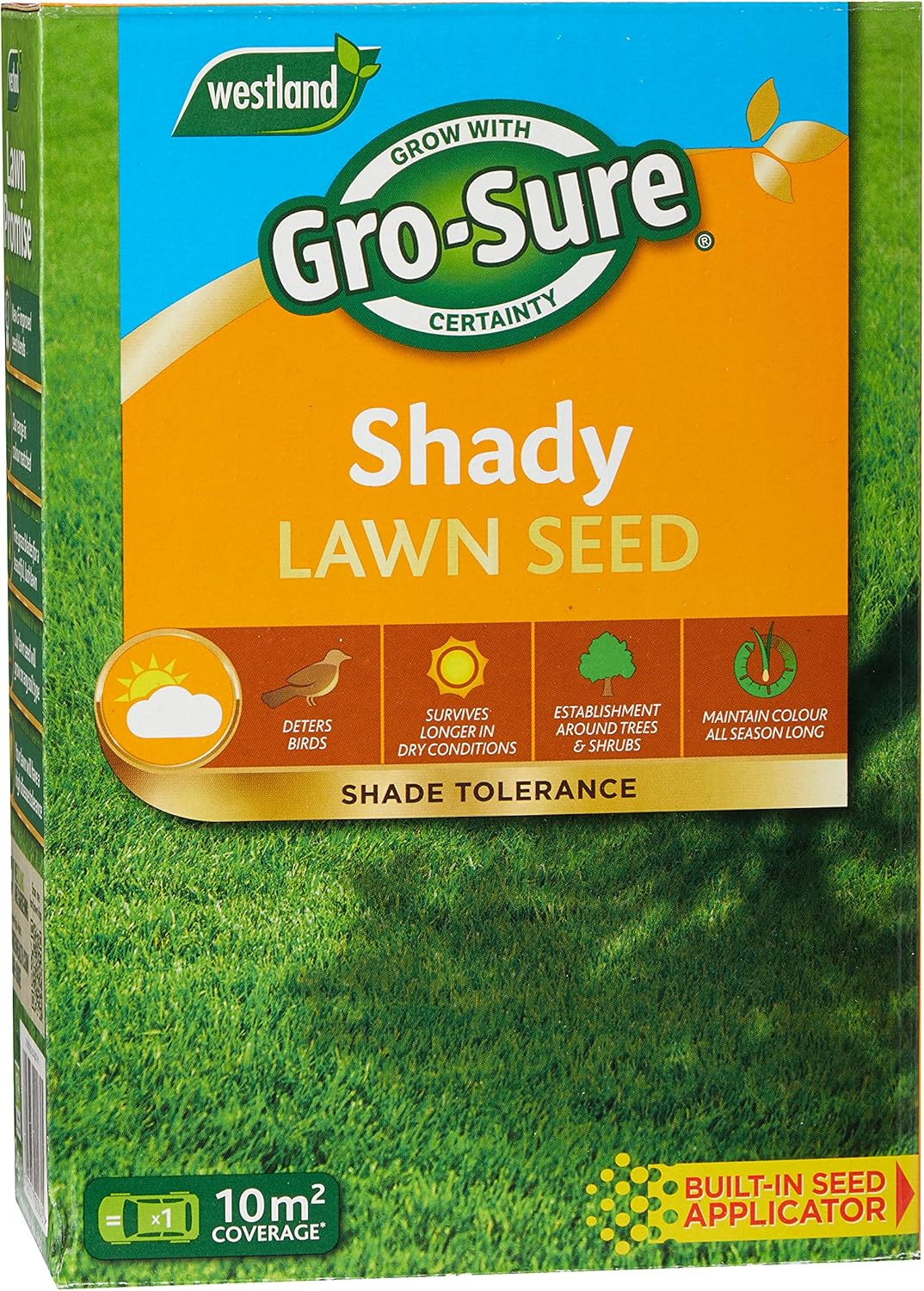 Gro-Sure 20500185 Shady Lawn Seed, 10 m2, 300 g, Green?20500185