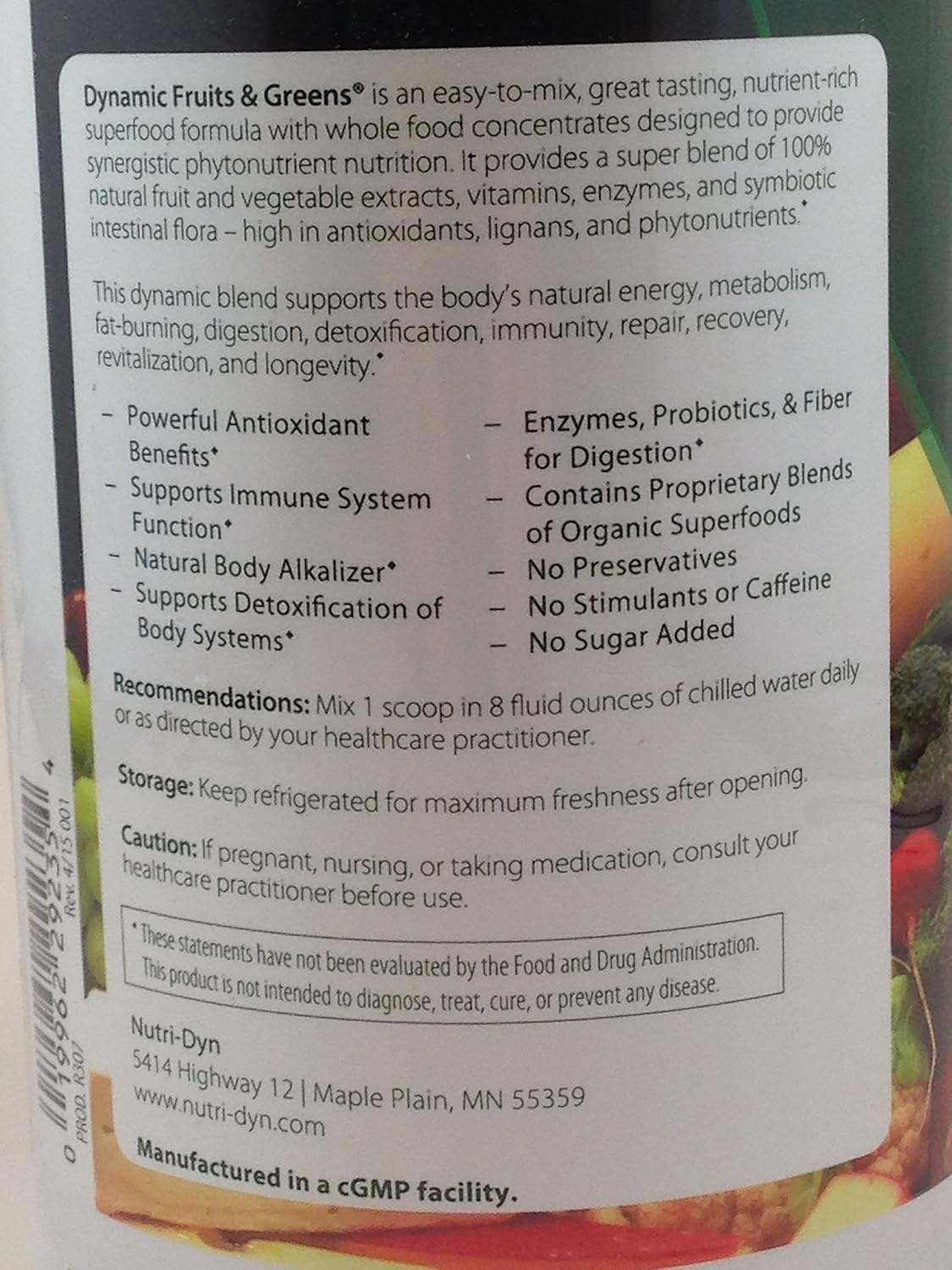 Nutridyn Fruit & Greens Super Food Antioxidant Supplement, Certified Organic, Gluten-Free And Non-Gmo Super Fruit/Vegetable (Pink Lemonade)