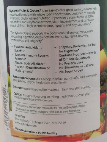 Nutridyn Fruit & Greens Super Food Antioxidant Supplement, Certified Organic, Gluten-Free And Non-Gmo Super Fruit/Vegetable (Pink Lemonade)
