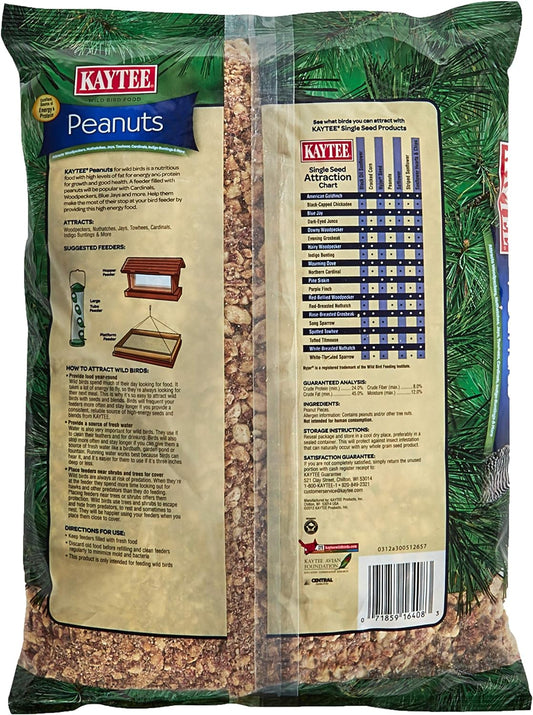 Kaytee Shelled Peanuts For Woodpeckers, Nuthatches, Jays, Towhees, Cardinals, Indigo Buntings & Other Wild Birds, 5 Pound