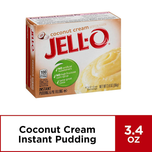 Jell-O Instant Coconut Cream Pudding & Pie Filling (3.4 Oz Boxes, Pack Of 6)