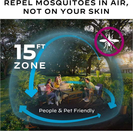 Thermacell Sr. PSL Patio Shield Mosquito Repellent, Graphite; Easy to use, highly effective; Provides 12 hours of DEET-free mosquito repellent; Scent-free, mist-free, smoke-free and cordless.