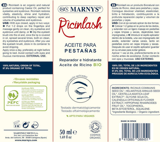 Marnys Ricinlash 50Ml - Aceite De Ricino Con Aplicador