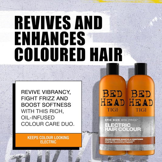 Bed Head by TIGI | Colour Goddess Shampoo and Conditioner Set | Professional Hair Treatment For Coloured Hair | Nourishing And Moisturising | 750 ml (Pack of 2)