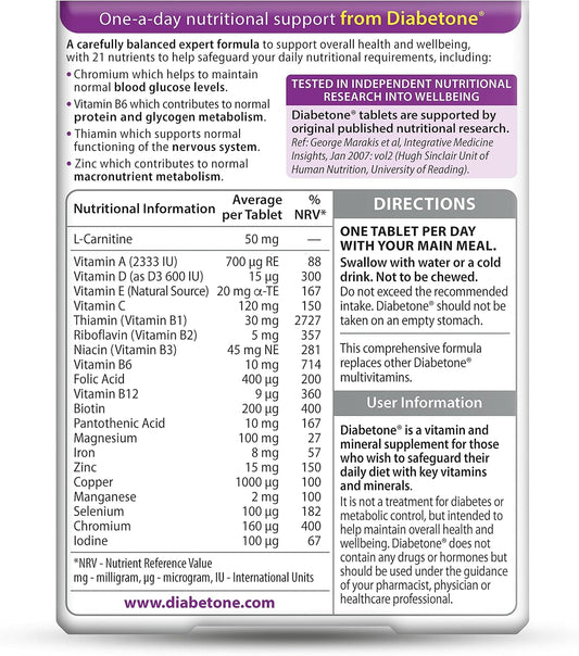Diabetone by Vitabiotics Original Tablets x 30