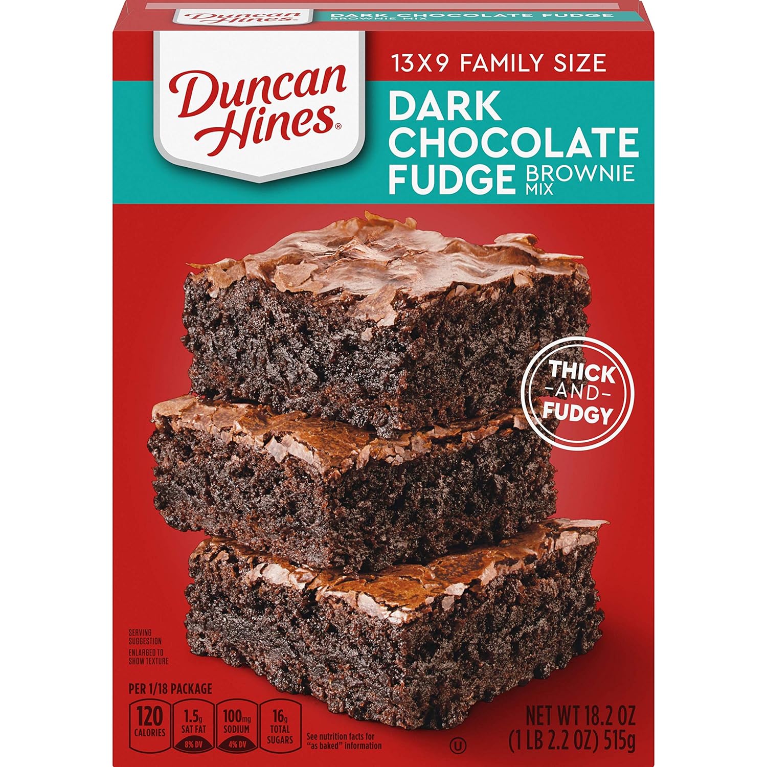 Duncan Hines Dark Chocolate Fudge Brownie Mix, 18.2 Oz