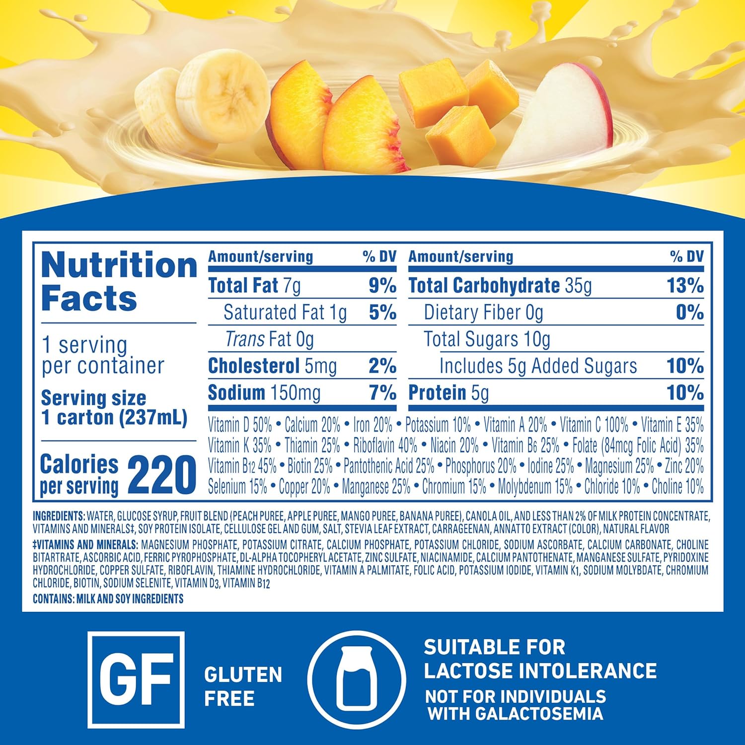 Carnation Breakfast Essentials Fruit And Protein Smoothie Nutritional Drink, Tropical, 24 – 8 Fl Oz Cartons