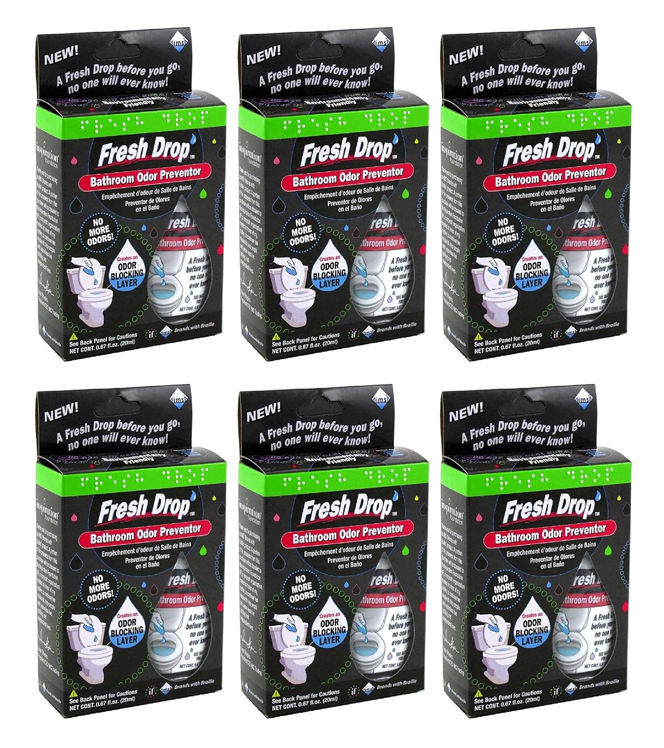 Cleanlogic Fresh Drop Bathroom Odor Preventor 1 ea (Pack of 6) : Health & Household