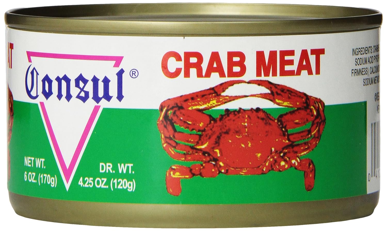 Roland Foods Consul Crab Meat In Water, 6 Ounce Can, Pack Of 6