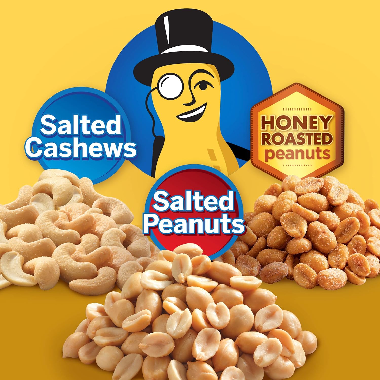 PLANTERS Variety Pack, Salted Cashews, Salted Peanuts & Honey Roasted Peanuts, On-the-Go Nut Snacks, Individually Packed Snacks, Quick Snack for Adults, After School Snack, Kosher, (36 Pack) : Everything Else