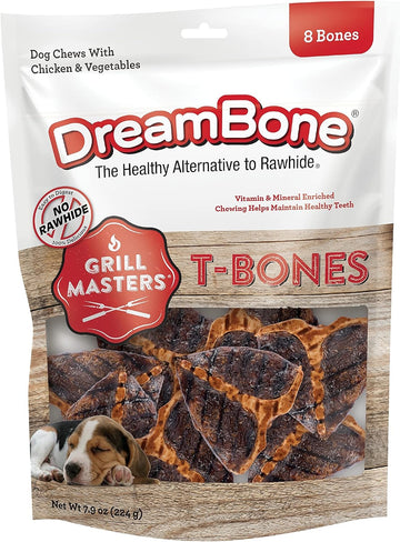 Dreambone Grill Masters T-Bones 8 Count, Small, Rawhide-Free Chews For Dogs