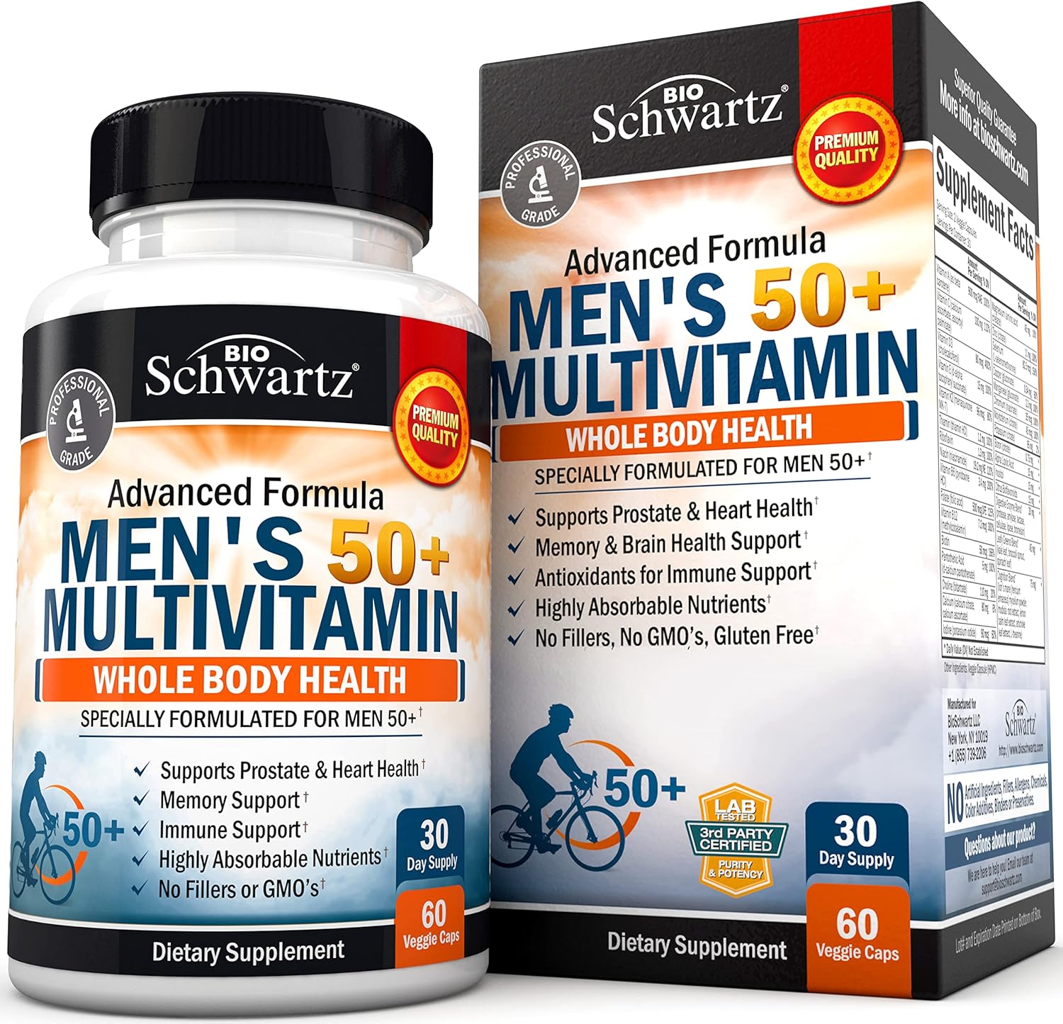 Men'S Multivitamin With Vitamin C A B D3 E Zinc For Immune Support - Once Daily Supplement For Energy & Heart - Antioxidants & Digestive Enzymes For Absorption - Mental Clarity & Focus Support -60 Ct