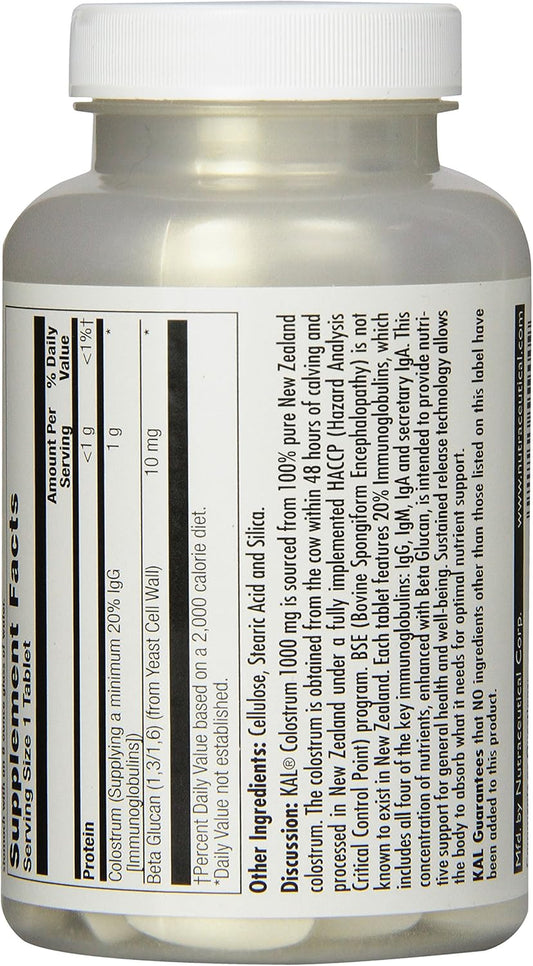 KAL Colostrum Capsules, 1000 mg, 60 Count