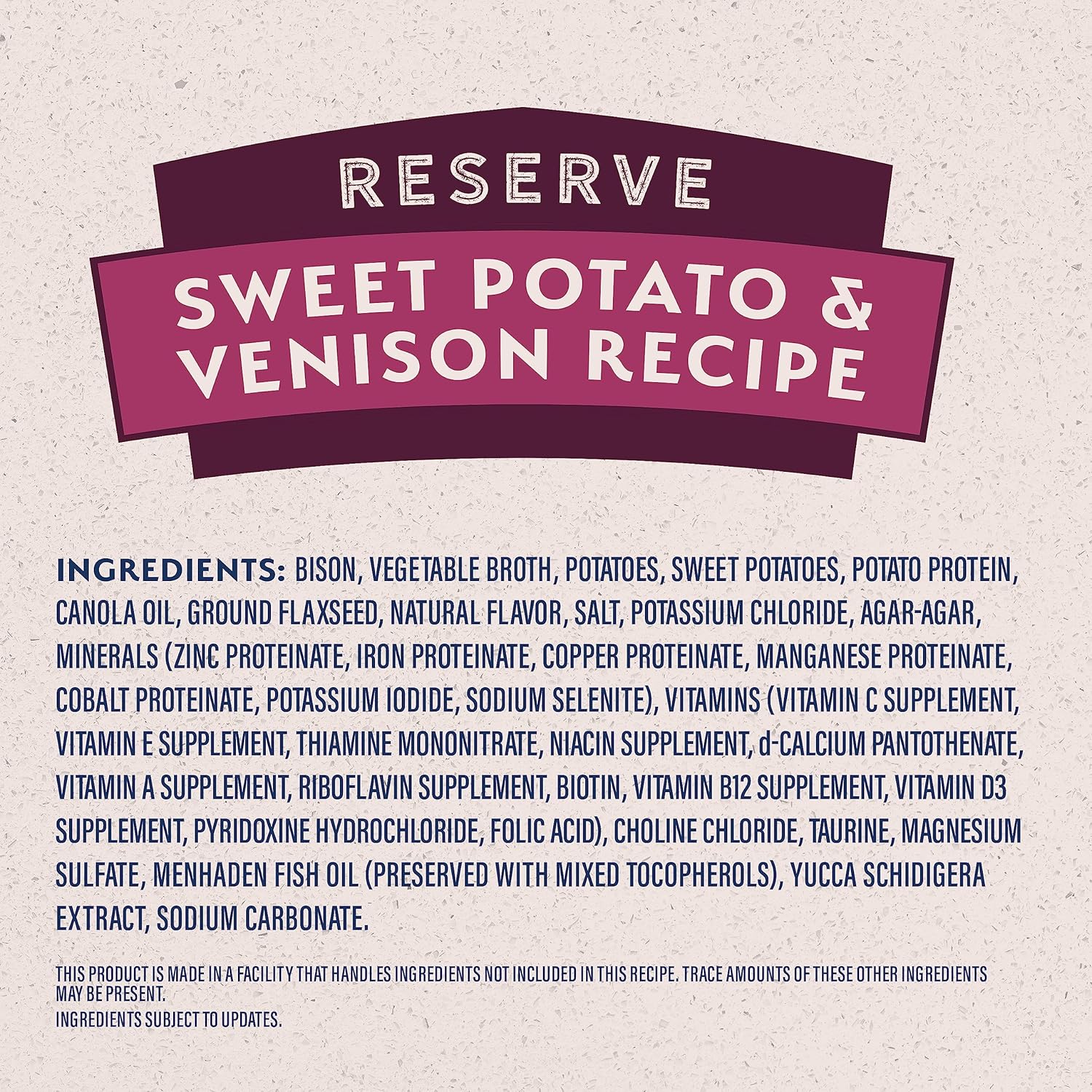 Natural Balance Limited Ingredient Adult Grain-Free Wet Canned Dog Food, Reserve Sweet Potato & Venison Recipe, 13 Ounce (Pack of 12) : Pet Supplies