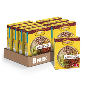 Old El Paso Burrito Bowl Kit, Seasoned Ground Beef, 11 oz (Pack of 8)