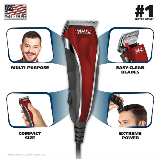 Wahl Clipper Compact Multi-Purpose Haircut, Beard, & Body Grooming Hair Clipper & Trimmer With Extreme Power & Easy Clean Blades - Model 79607