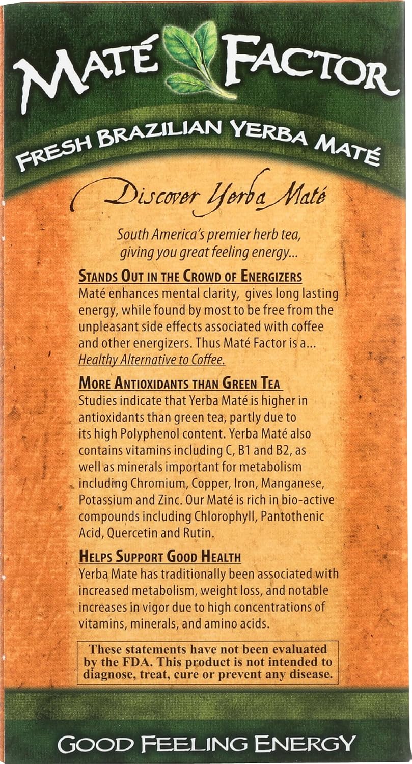The Mate Factor Organic Yerba Mate Tea Chai -- 20 Tea Bags