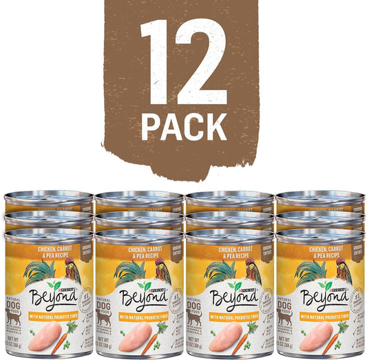 Purina Beyond Grain Free, Natural Pate Wet Dog Food, Grain Free Chicken, Carrot & Pea Recipe - (12) 13 oz. Cans